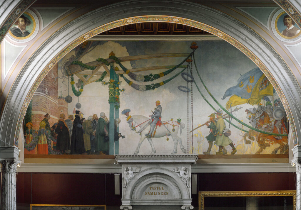 Bilden är länkad och leder till ljudspåret om väggmålningen Gustav Vasas intåg i Stockholm 1523.